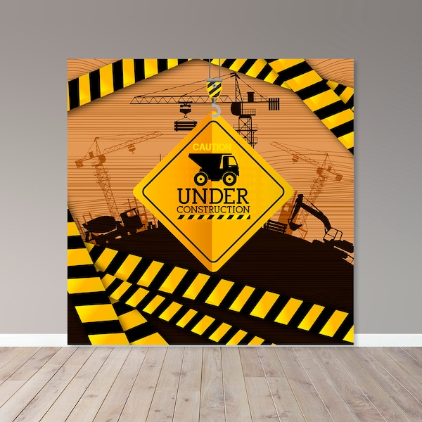 Construction Backdrop - Digital File- Teen Party - Kid Party - Party - Party Banner - Printable - Banner 00148