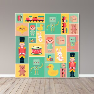 おもちゃの背景 - 子供のパーティー - パーティー - パーティーバナー - デジタルファイル - 印刷可能 - バナー 00122