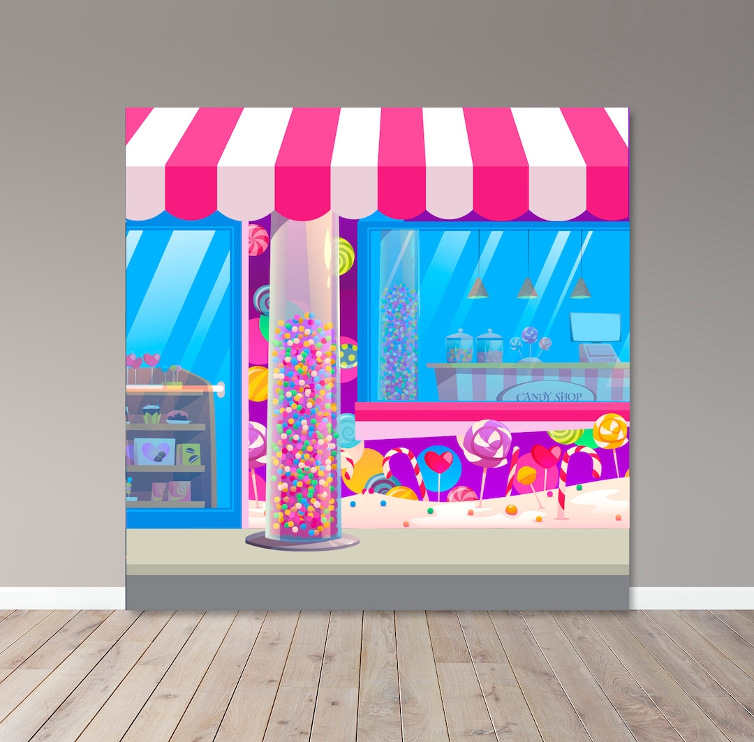 Personalized Candy Shop Backdrop – Birthday Party Banner (digital File ...