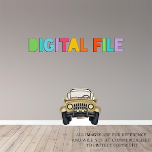 Jeep-karaktär PNG 2 FT - Safari Clipart - Utklipp - Digitala papper PNG-filer - Rekvisita