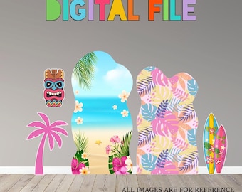 Hawaiian Set - Digital Files - Tropical Party - Party Banner-