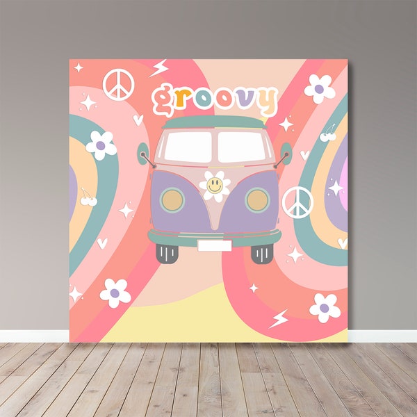 Groovy Party - Backdrop - Digital File - Adult Party - Kid Party - Teen Party - Party Banner  - Printable -