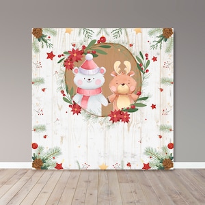 Christmas Backdrop - Digital File - Event  - Party Banner- Christmas - Printable