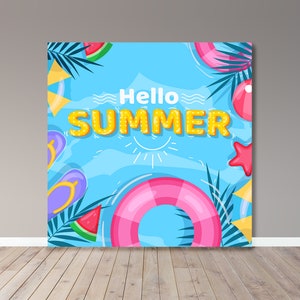 Summer Backdrop  - Kid Party - Teen Party - Party - Girl Party - Boy Party - Party Banner - Digital File - Printable - Banner 00028