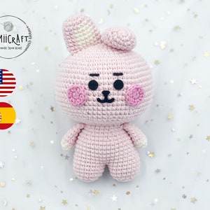 Crochet Kpop Doll Pink Bunny Coo.ky Amigurumi Pattern. PDF File. Instant Download