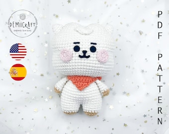 Crochet Kpop Doll White Alpaca RJ Amigurumi Pattern. PDF File. Instant Download