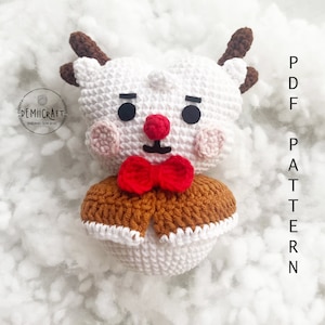 Crochet Kpop Doll White Alpaca RJ Christmas Amigurumi Pattern. PDF File. Instant Download