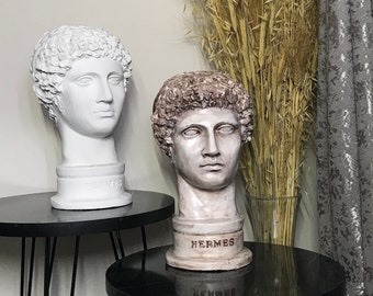 Busto de Hermes / Estatua griega antigua / Escultura de Mercur / Decoración de dios griego / Arte de Miguel Ángel / Mitología de Grecia / Dioses para regalos