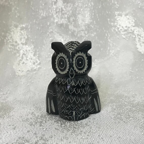 Natural Stone Carving Owl Figurines Collectibles | Animal Statue
