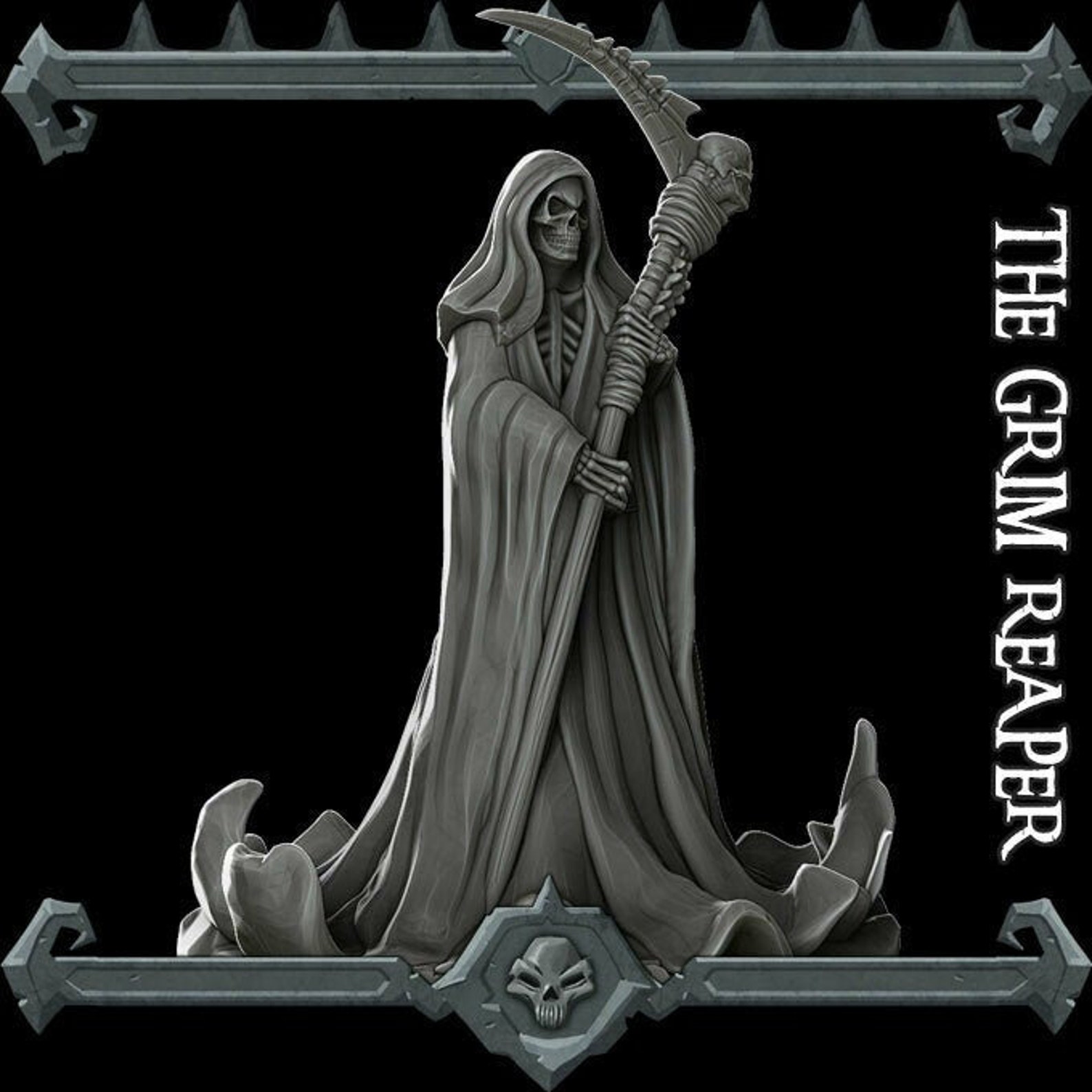 Grim Reaper 32mm Roleplaying tabletop 3D Printed Miniature | Etsy