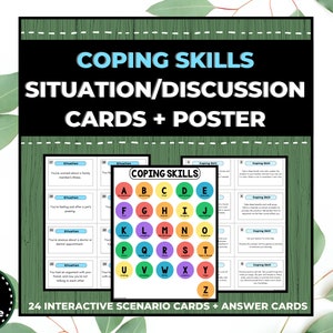 Coping Fähigkeiten Situation Diskussionskarten + Poster [SPIEL]