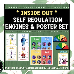 Self Regulation - "Inside Out" Themed - Posters, Strategies + Student Engines