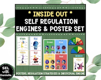 Self Regulation - &quot;Inside Out&quot; Themed - Posters, Strategies + Student Engines