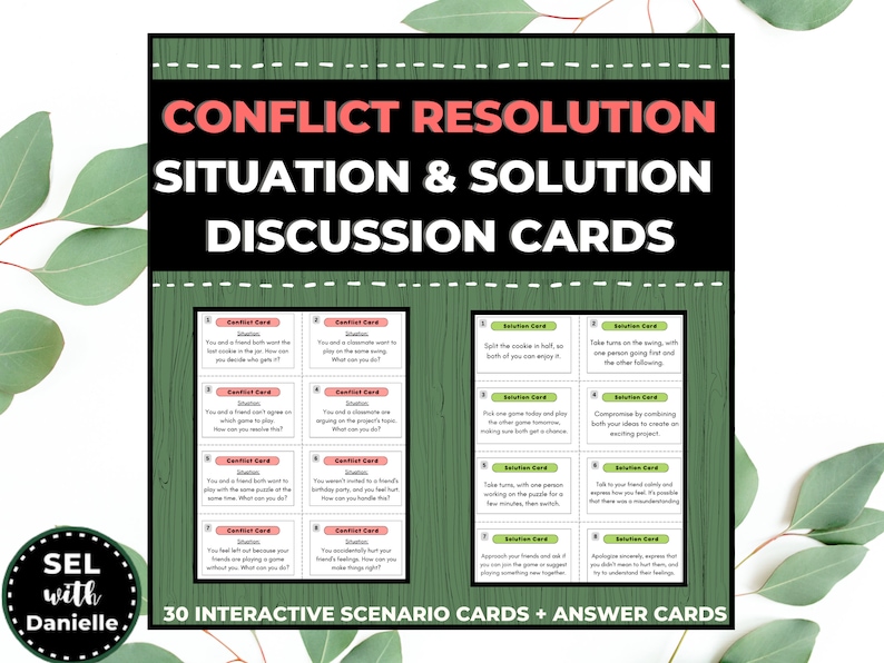 Conflict Resolution Situation & Solution Discussion Card [game] - Etsy