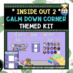 Calm Down Corner - "Inside Out 2" Rainbow Pastel Themed - Classroom Decor/SEL/Back to School