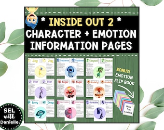 Character + Emotion Information Page - &quot;Inside Out 2&quot; PLUS BONUS Character Flip Book