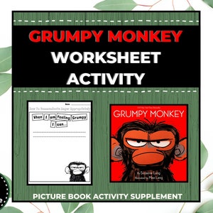 Grumpy Monkey Worksheet Activity [Feelings] [Anger] [Book Companion]
