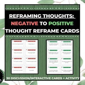 Reframing Thoughts: Negative zu positiven Selbstgesprächs-Diskussionskarten [SPIEL]