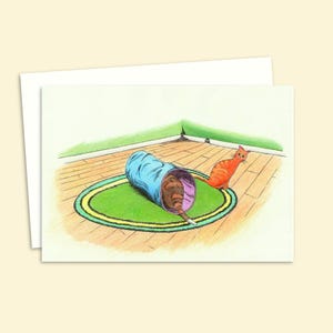 Carte de voeux chat - carte d'anniversaire avec une illustration dessinée à la main - idéale pour un amoureux des chats - intérieur vierge pour votre propre message