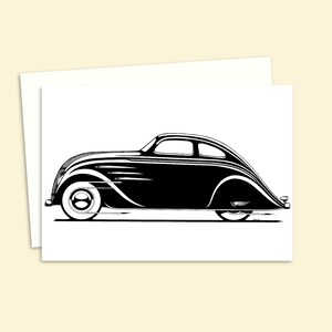 Tarjeta de felicitación de coche - Tarjeta de cumpleaños para un amante de los coches - Ilustración a pluma y tinta dibujada a mano - Ideal para el Día del Padre