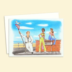 Cartão de aniversário engraçado - Cartão de felicitações para qualquer ocasião - Ilustração em estilo de cartão postal desenhado à mão - Arte retrô dos anos setenta