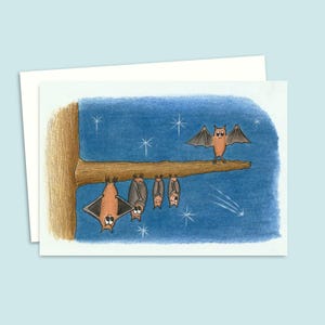 Lustige Grußkarte mit einer niedlichen Hand gezeichneten Cartoon Illustration zum Schmunzeln, innen blanko für Deine eigene Nachricht