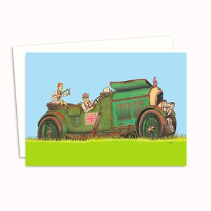 Vintage Sports Car Greeting Card - Nostalgia Birthday Card - Hand Drawn Illustration for Father's Day or Dad's Birthday