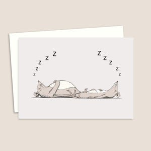 Sleeping Mice Greeting Card - Hand Drawn Illustration Ideal for Any Occasion - Blank Inside for Your Own Message