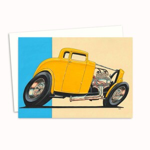 Hot Rod Greeting Card - Birthday Card for a Car Lover - Blank Inside for Your Own Message