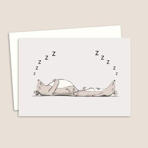Sleeping Mice Greeting Card - Hand Drawn Illustration Ideal for Any Occasion - Blank Inside for Your Own Message