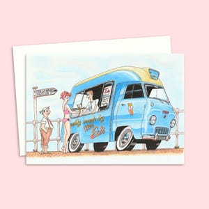 Seaside Postcard Greeting Card - Illustrated Funny Card for Any Occasion - Perfect for Friends and Family - Blank Inside