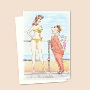 Postcard Style Seaside Greeting Card - Fun Card Perfect for Birthdays, Anniversaries, and Valentine's Day