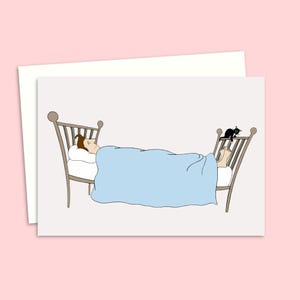 Cat Dad Greeting Card - Original Hand Drawn Art Inspired by Life with Cats - Blank Inside for Your Own Message