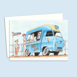 Seaside Postcard Greeting Card - Illustrated Funny Card for Any Occasion - Perfect for Friends and Family - Blank Inside