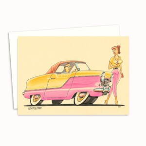 Past Times Greeting Card - Birthday Card with a Fabulous Fifties Illustration - Perfect for Friends and Family - Blank Inside