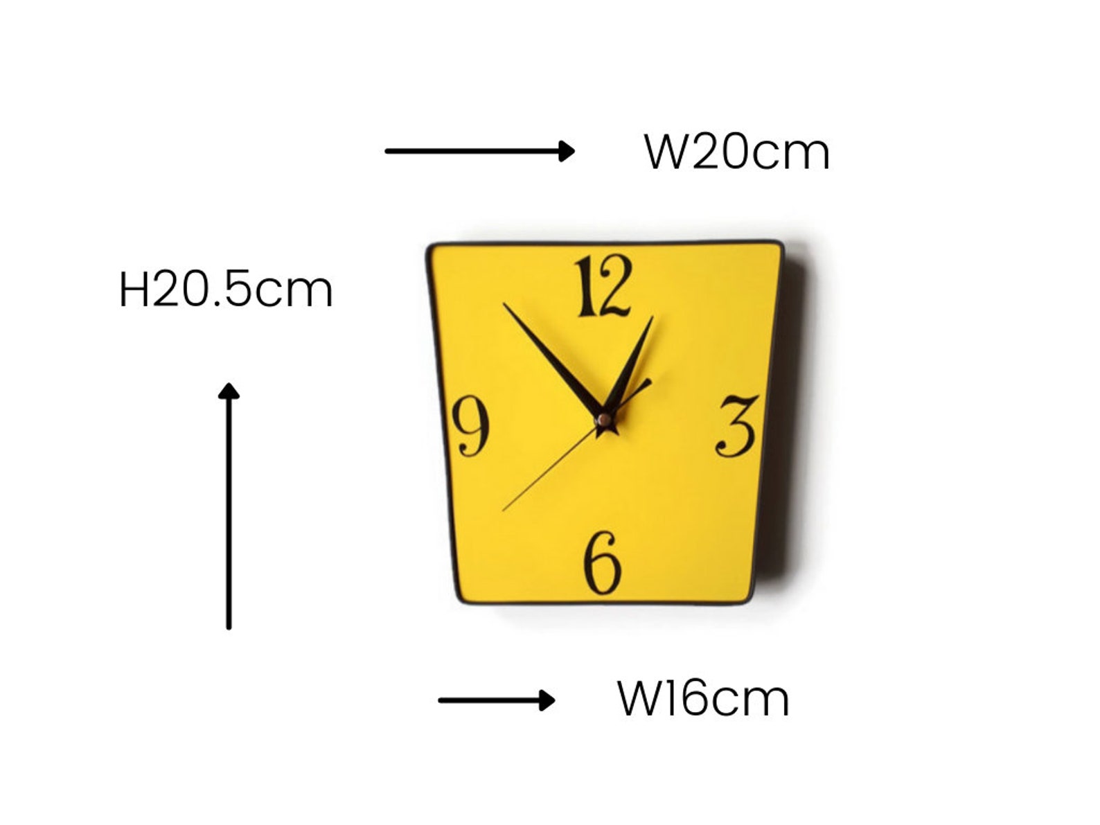 Yellow wall clock retro design colourful home clock unique Etsy