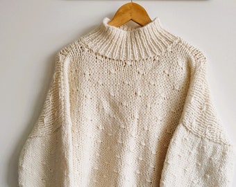 Handgemaakte Alpaca Merino wollen trui gezellige zachte dikke oversized