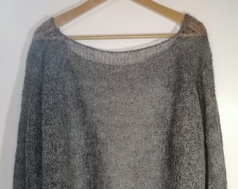Mohair handmade knitted sweater