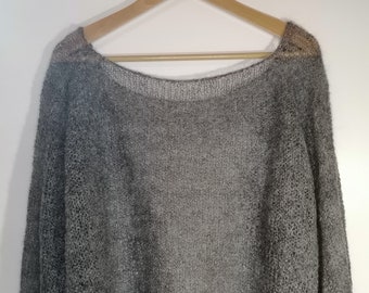 Handgefertigter Strickpullover aus Mohair