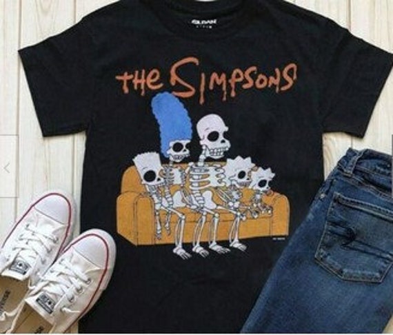 The Simpsons Halloween T Shirt Skeleton 