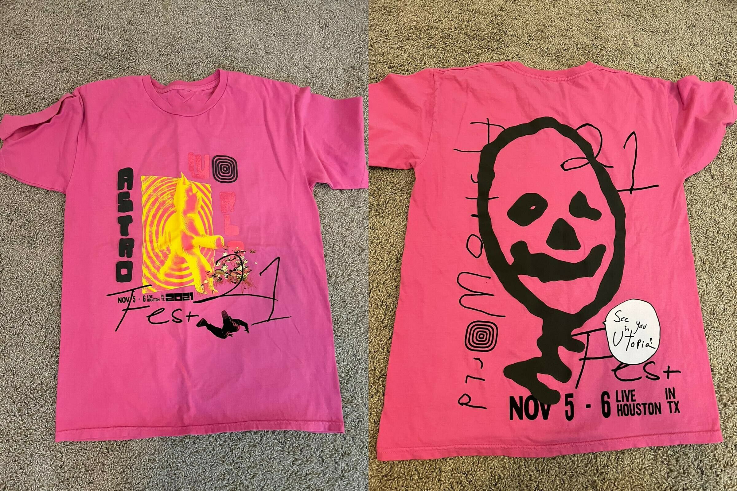 pink travis scott shirt