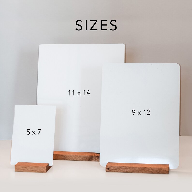 Desktop Whiteboard with Stand Wood Base Holder Modern Etsy