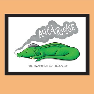 The Dragon of Arthur’s Seat Art Print - Edinburgh Illustration - Auld Reekie - Scottish Souvenir - Scottish Folklore - Edinburgh Legends