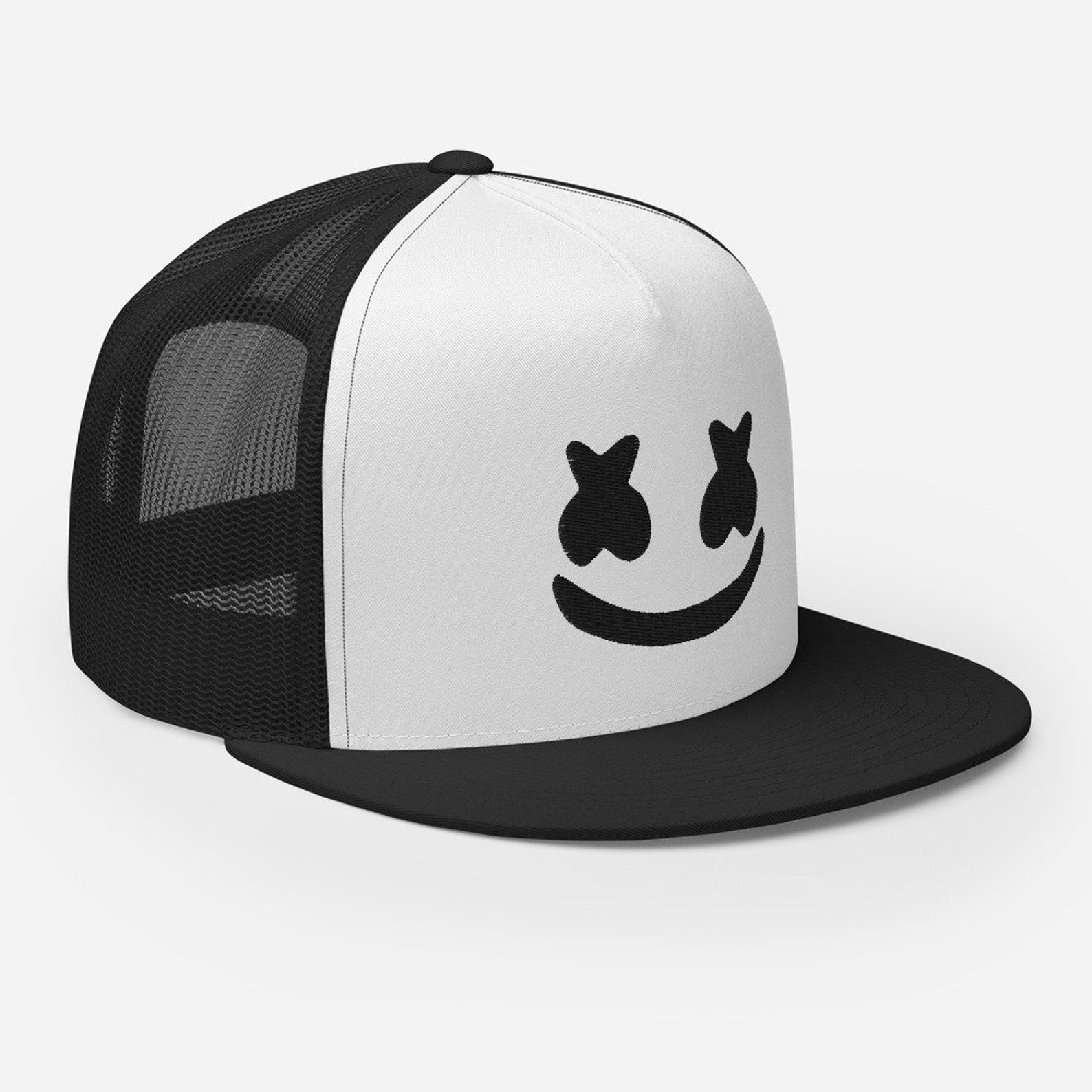 DJ Marshmello Mesh Snapback HatDj Marshmello Flat Bill Hat Etsy