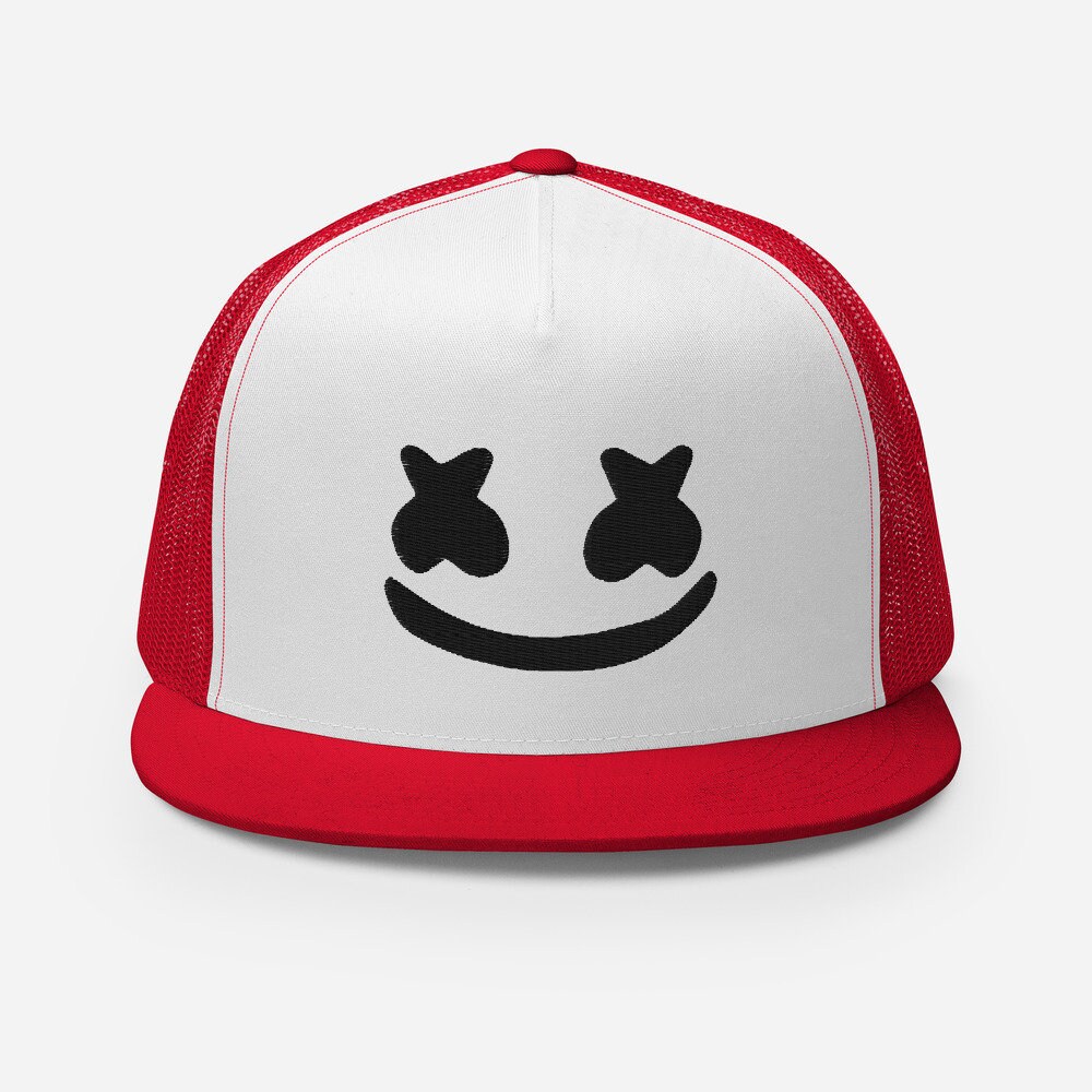 DJ Marshmello Mesh Snapback HatDj Marshmello Flat Bill Hat Etsy