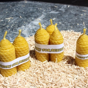 Small Beeswax Candles Handmade with a message Thanks for beeing or with a customized message