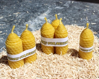 Small Beeswax Candles Handmade with a message Thanks for beeing or with a customized message