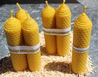 Big Beeswax Candles Handmade with a message Thanks for beeing or with a customized message