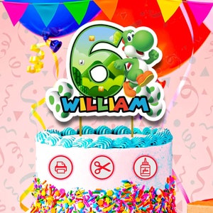 Mario Cake Topper Mario Birthday Super Mario Cake Topper Etsy