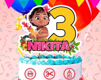 Baby Moana Cake Topper Etsy Baby Moana Cake Topper Etsy